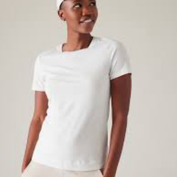 Athleta Outbound Tee Simone Biles Use Your Voice Bright White Top Small - Picture 4 of 14